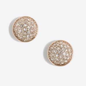 J Crew Gold Diamond Circle Earrings